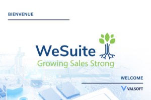 The logo for WeSuite Growing Sales Strong